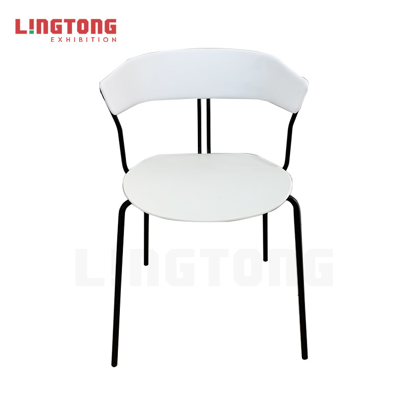 LT-ZET-02 Powder-Coated Steel Tube Frame Stackable Chair with PP Back and Seat