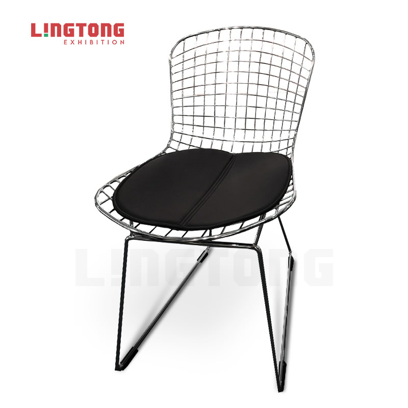 LT-ZET-10 Chrome Plated Solide Steel Wire Frame Chair with PU Cushion Seat