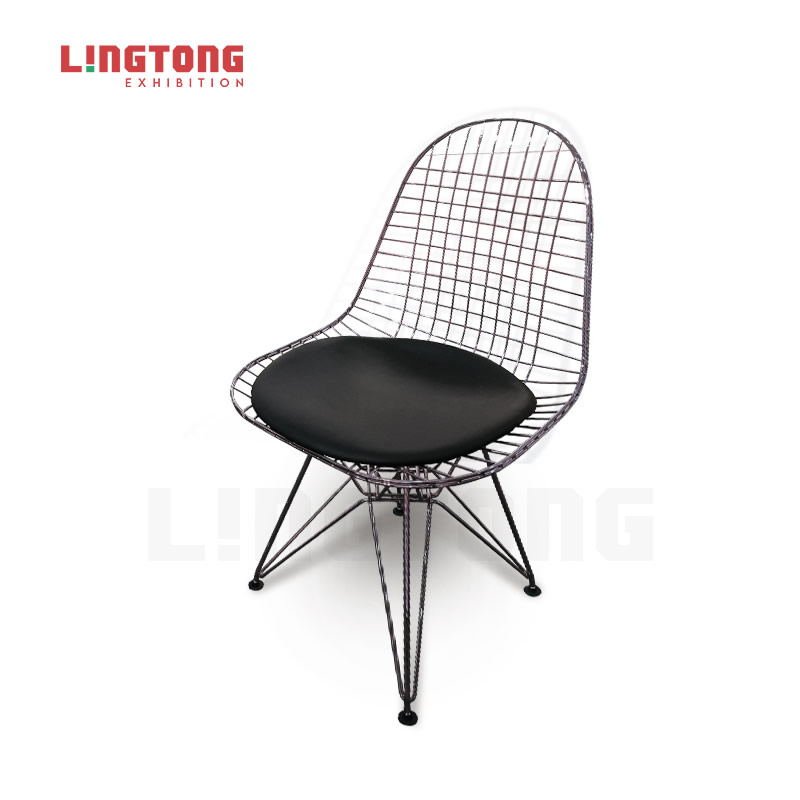 LT-ZET-11 Chrome Plated Solide Steel Wire Frame Chair with PU Cushion Seat