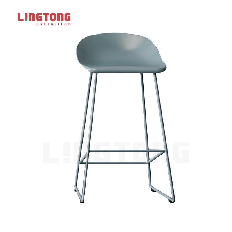 LT-ZET-12 Powder-Coated Solid Steel Frame Barstool with PP Seat