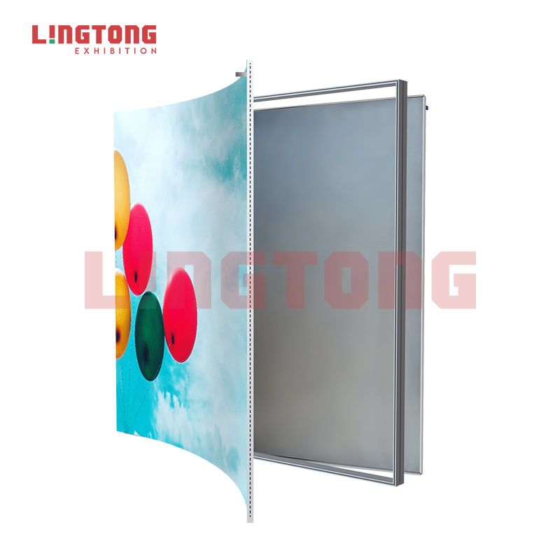 Double side fabric frame for fabric display stands